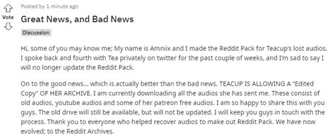 Going to Reddit & The Hub : r/TeacupAudio